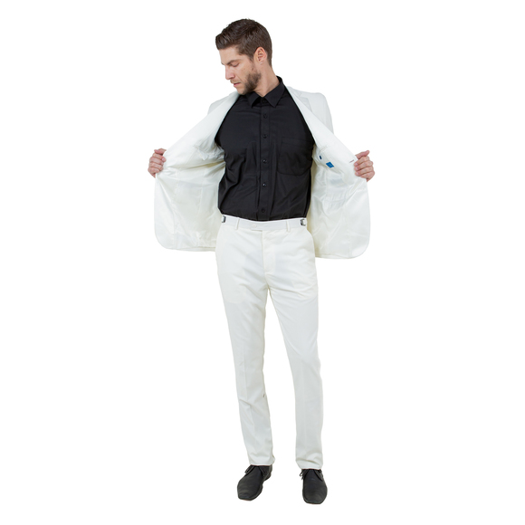 Hybrid Fit 2pc Notch Lapel Tuxedo by Sean Alexander, Ivory - Picture 5 of 7